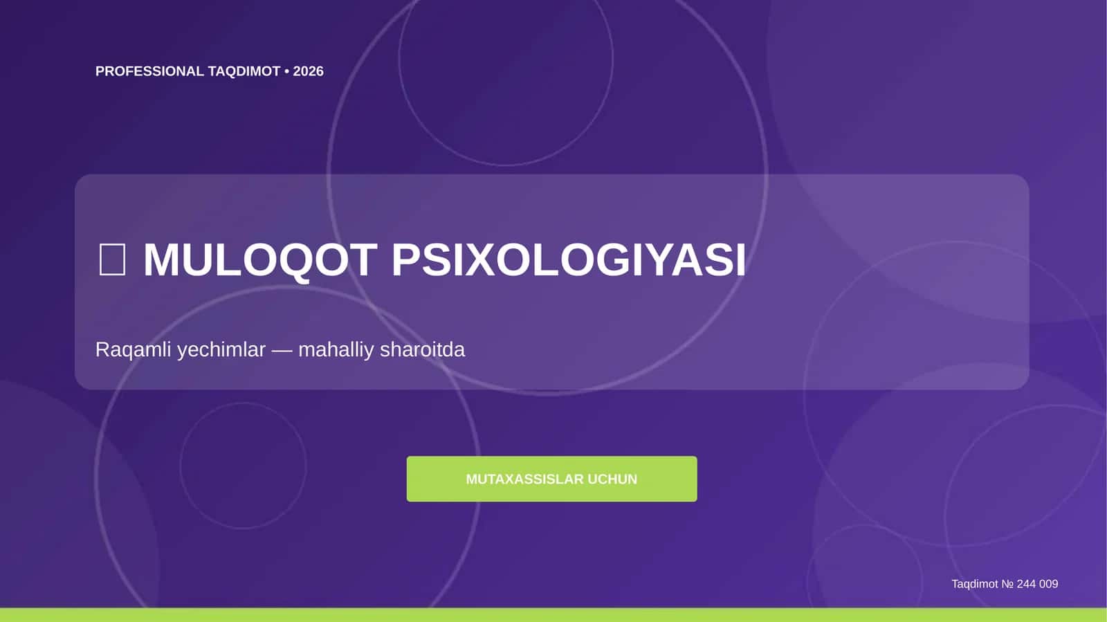 MULOQOT PSIXOLOGIYASI