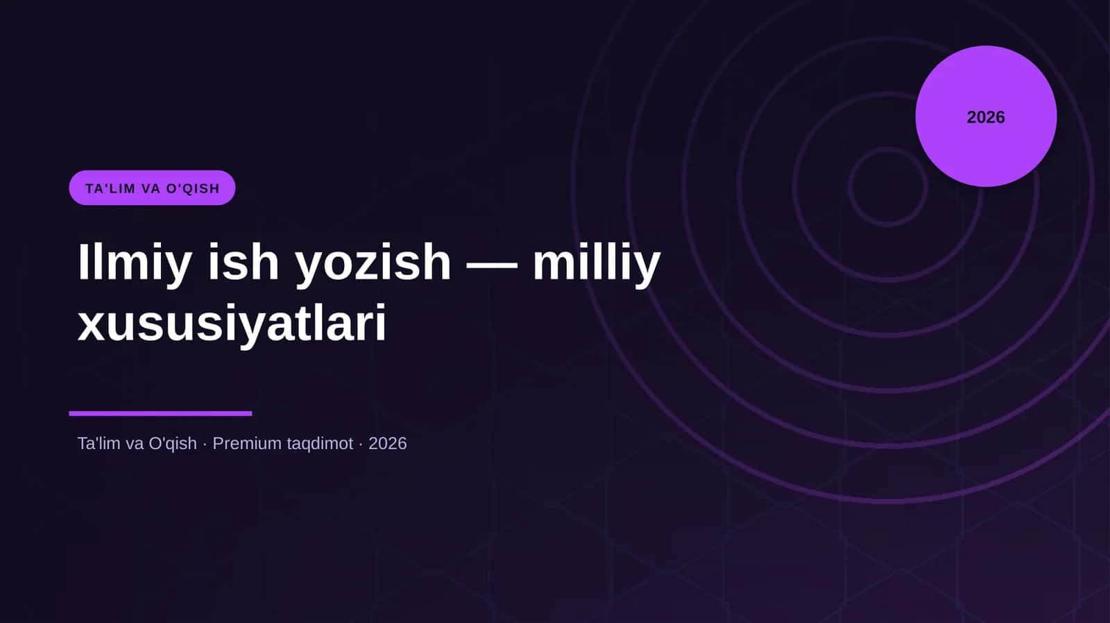 Ilmiy ish yozish — milliy xususiyatlari
