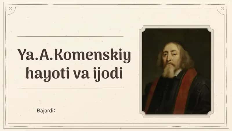 Ya.A.Komenskiy hayoti va ijodi