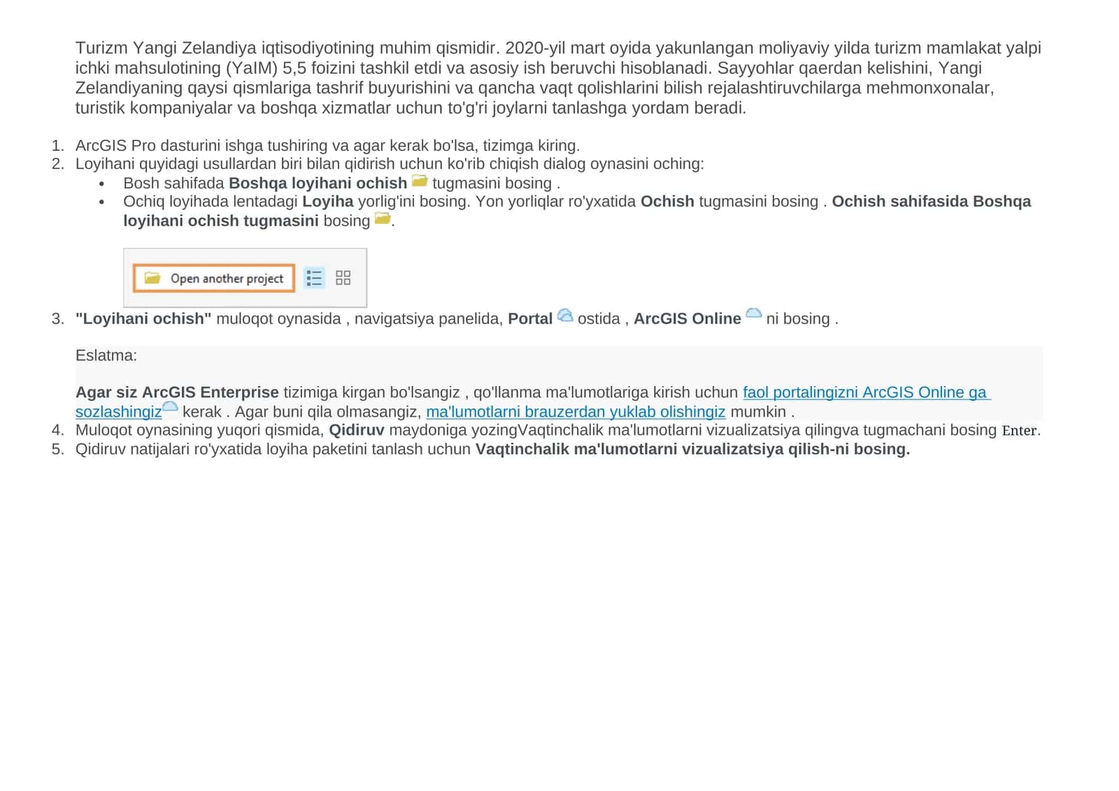 ArcGIS Pro dasturi