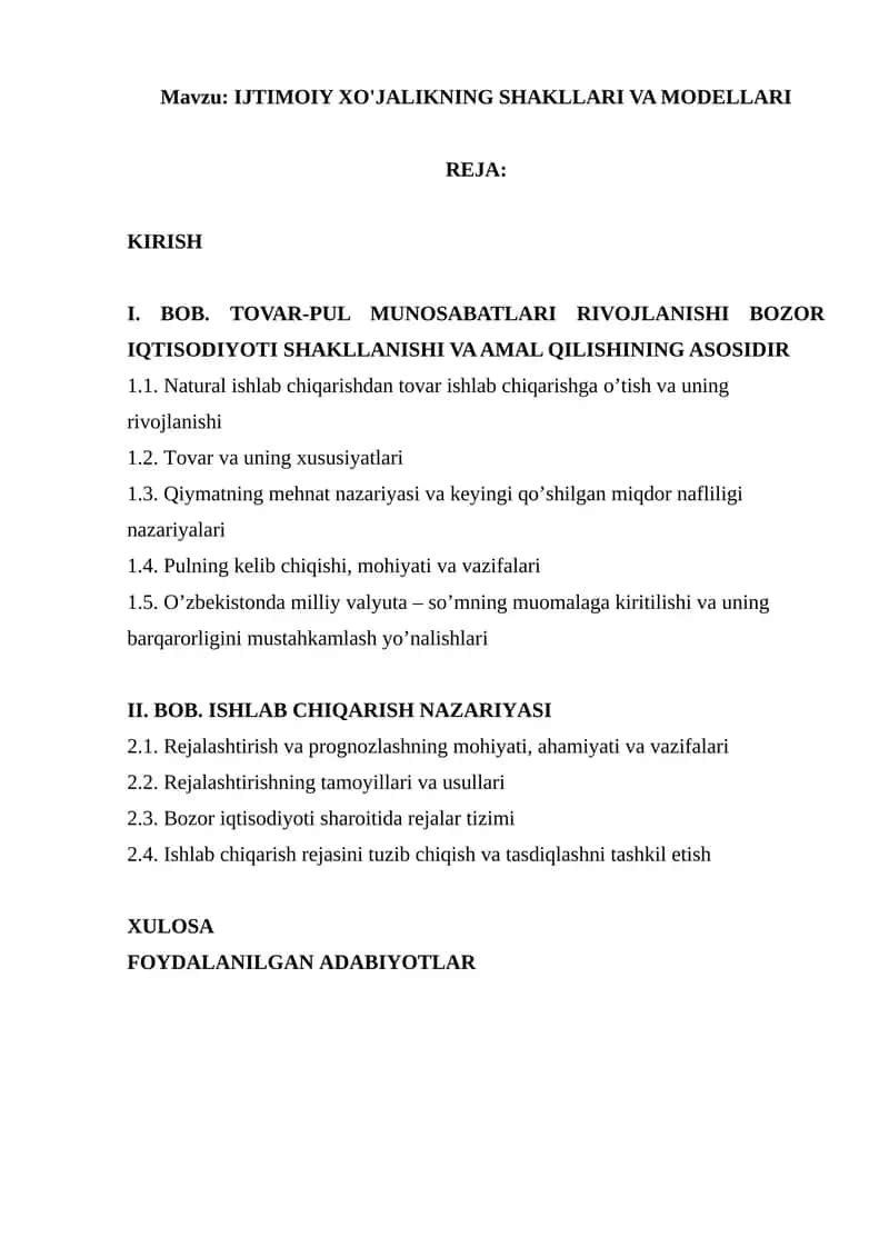 Natural xo'jalik