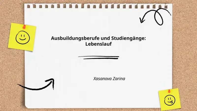 Ausbildungsberufe und Studiengänge: Lebenslauf