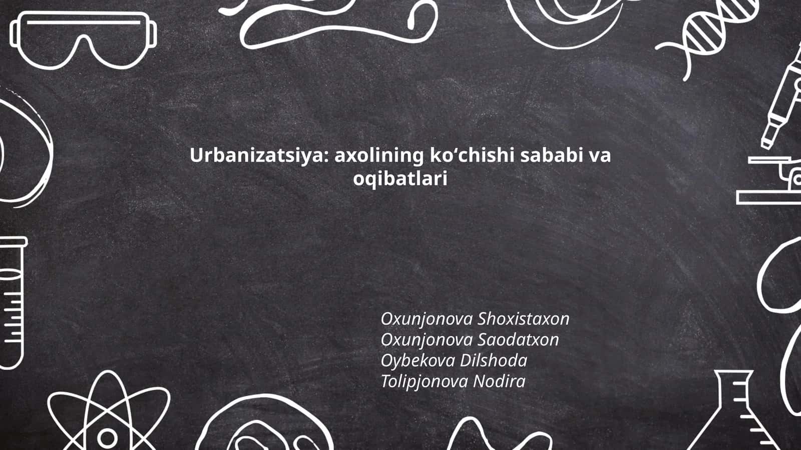 Urbanizatsiya: axolining koʻchishi sababi va oqibatlari