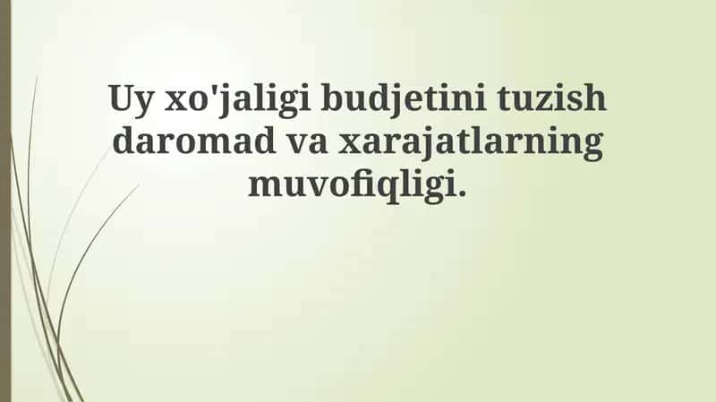 Daromad va xarajatlar muvozanati