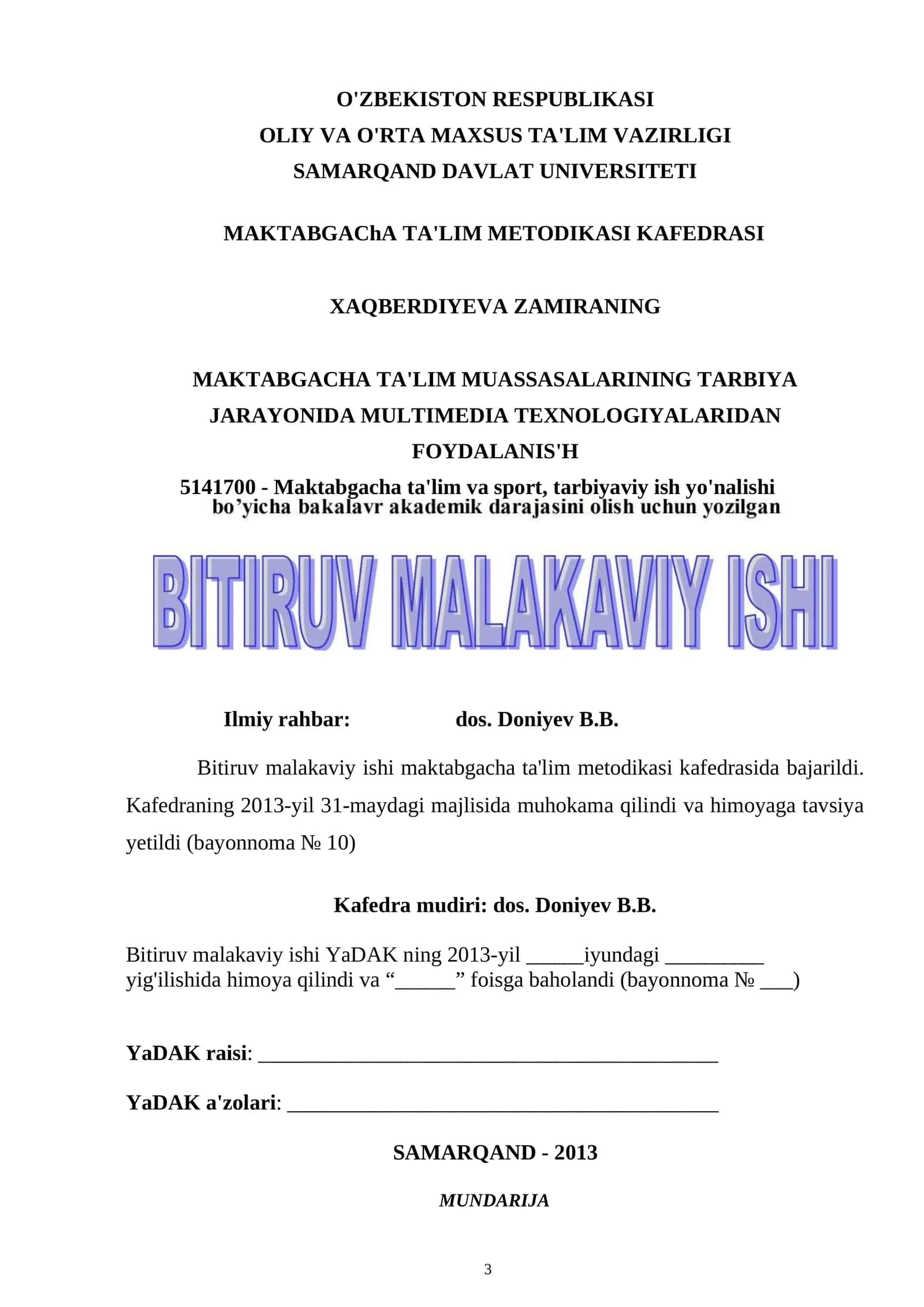 MAKTABGAChA TA'LIM MUASSASALARIDA AXBOROT TEXNOLOGIYaLARIDAN FOYDALANISHNING ShART- ShAROTLARI