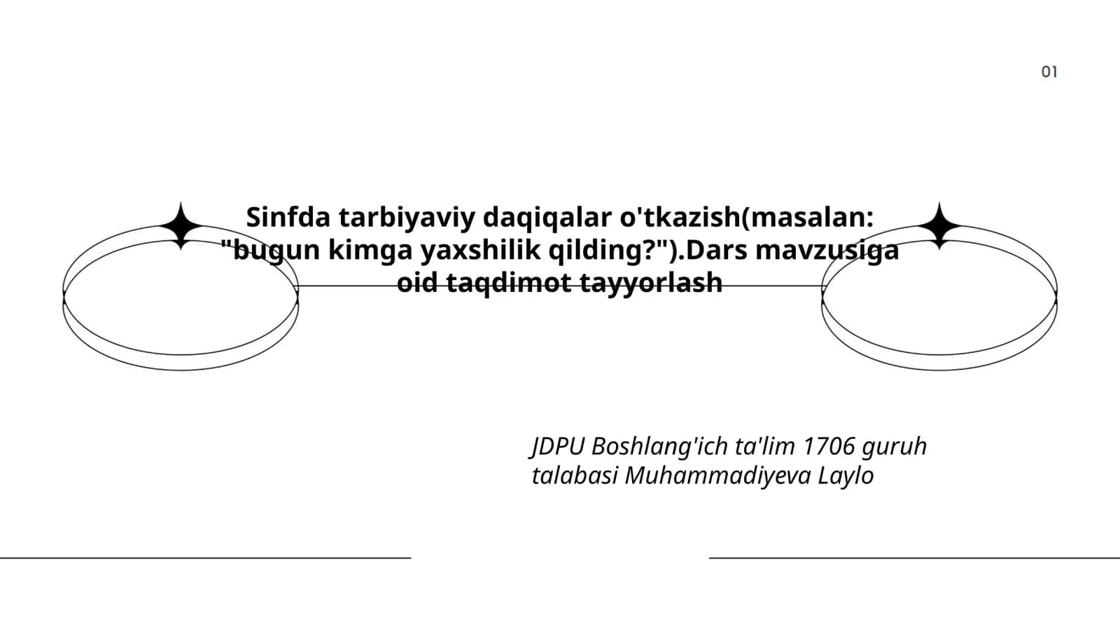 Dars mavzusiga oid taqdimot tayyorlash