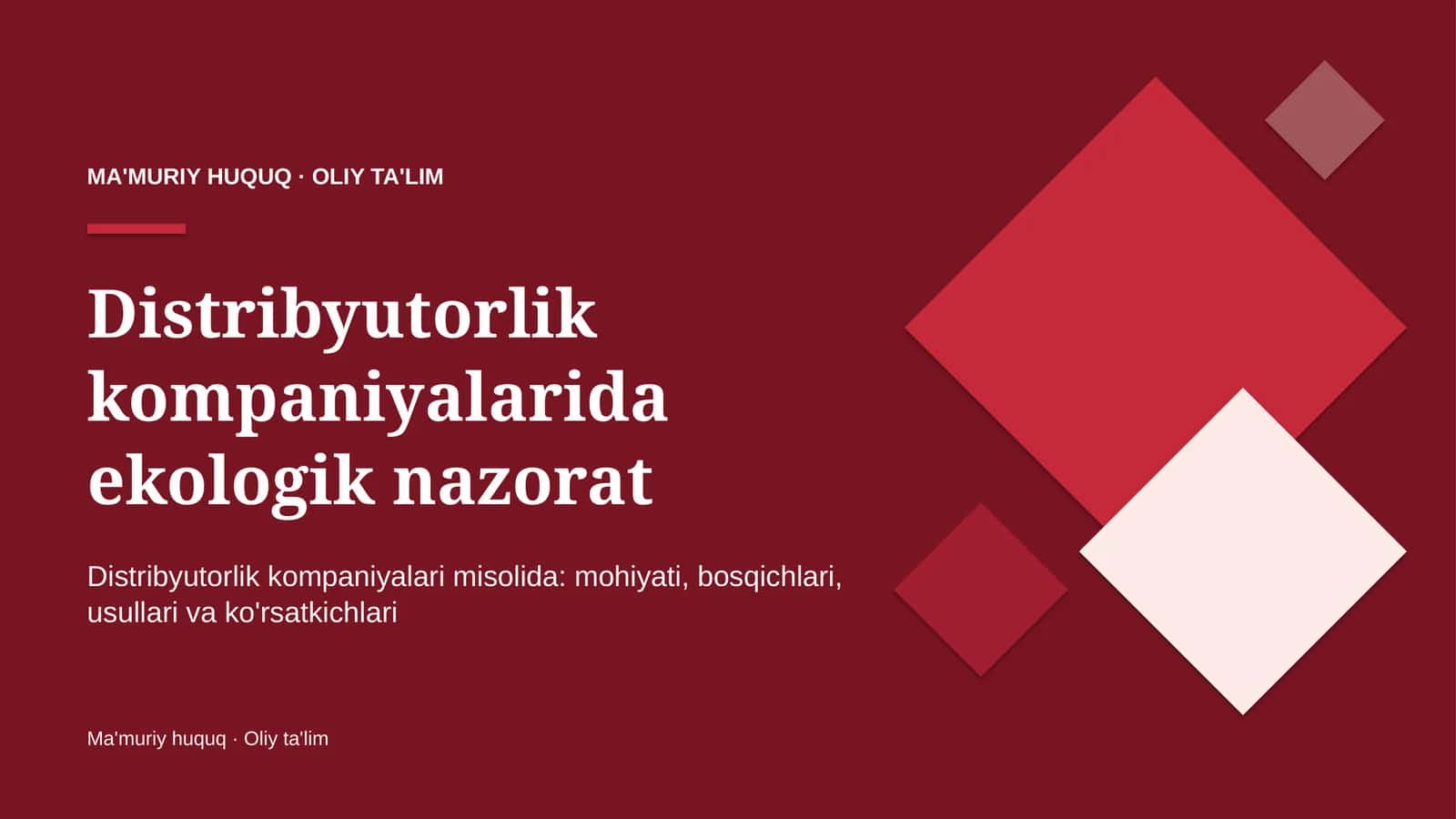 Distribyutorlik kompaniyalarida ekologik nazorat