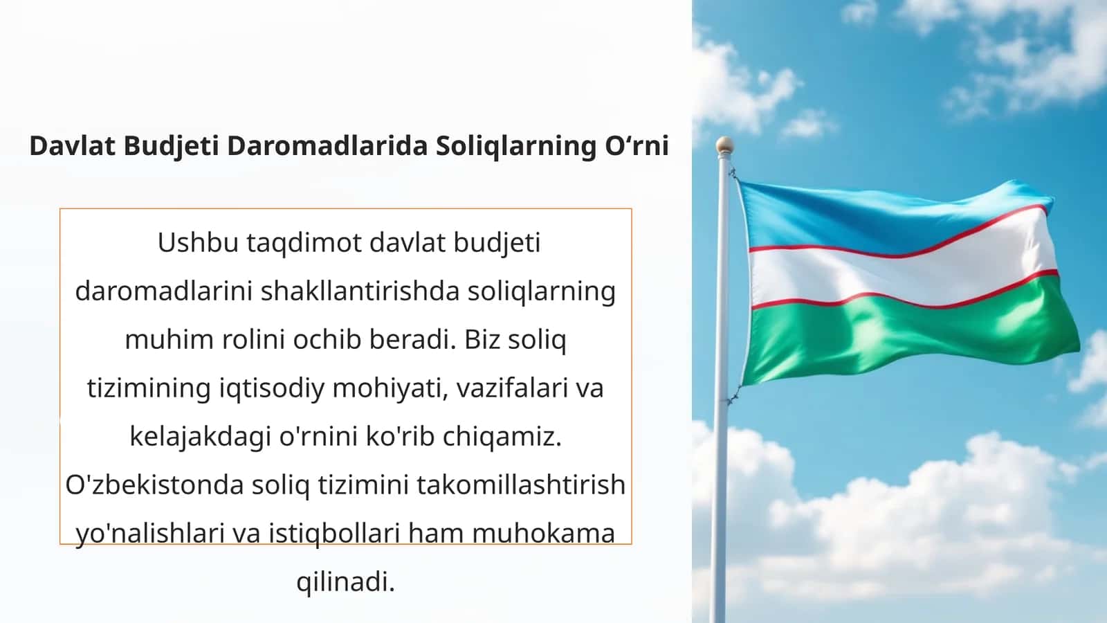 Davlat Budjeti Daromadlarida Soliqlarning Oʻrni
