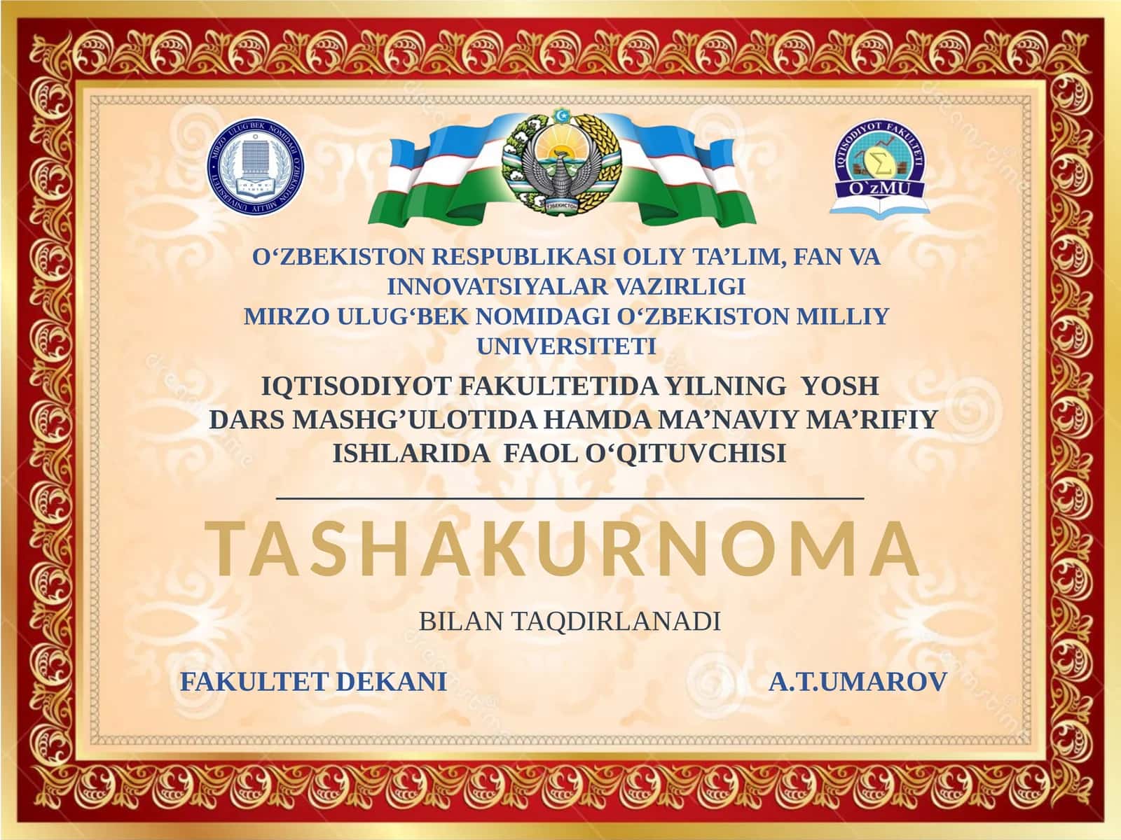 TASHAKURNOMA