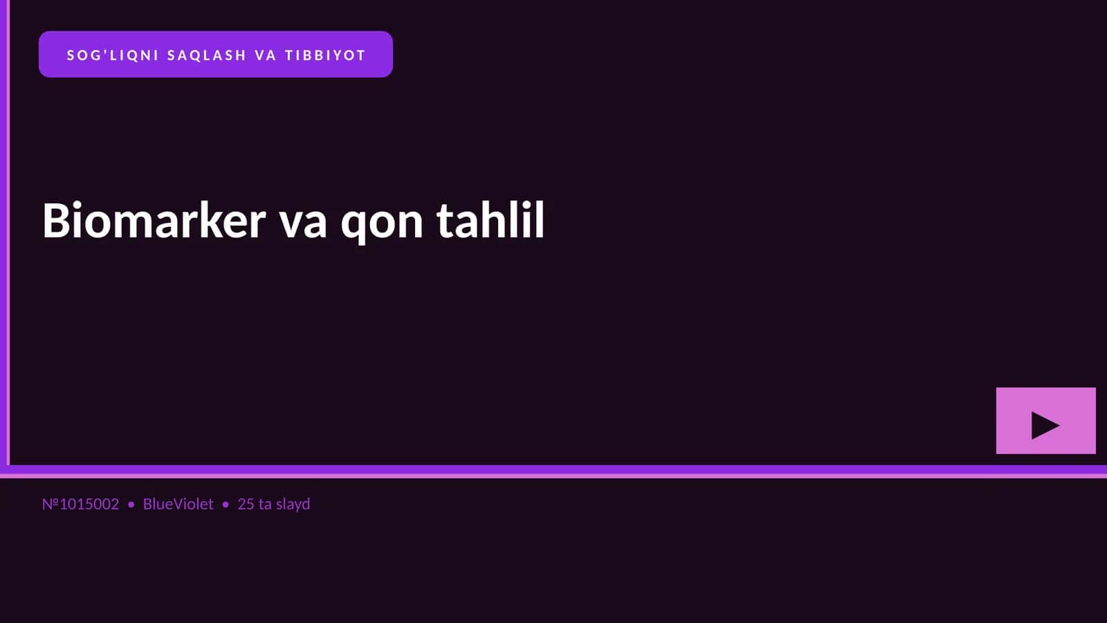 Biomarker va qon tahlil