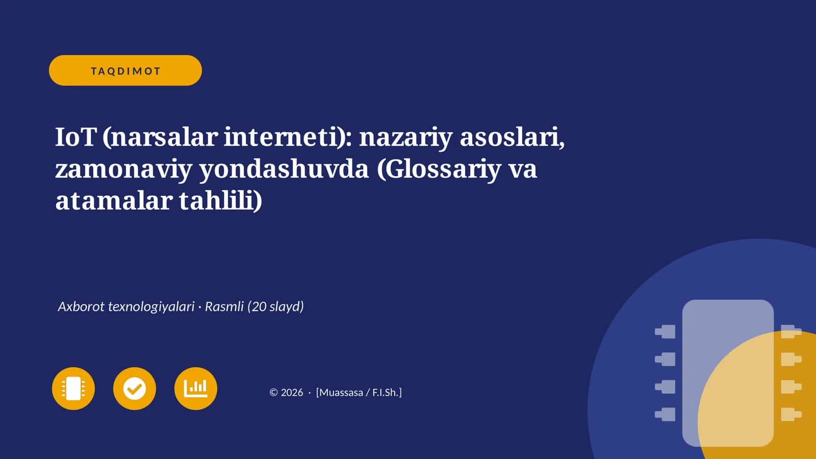 IoT (narsalar interneti): nazariy asoslari, zamonaviy yondashuvda (Glossariy va atamalar tahlili)