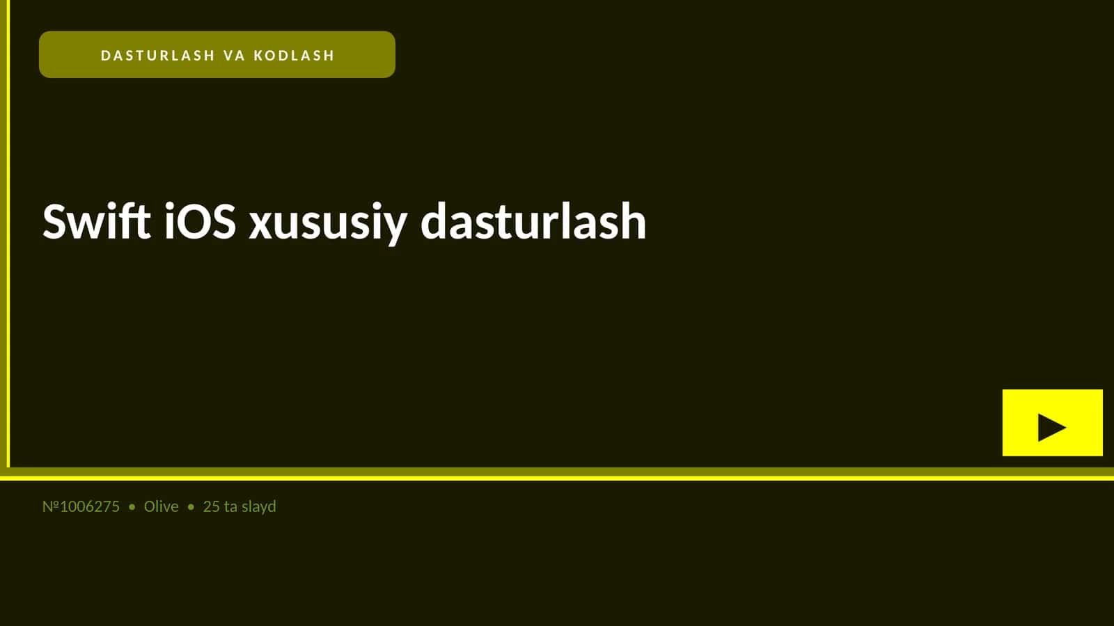 Swift iOS xususiy dasturlash