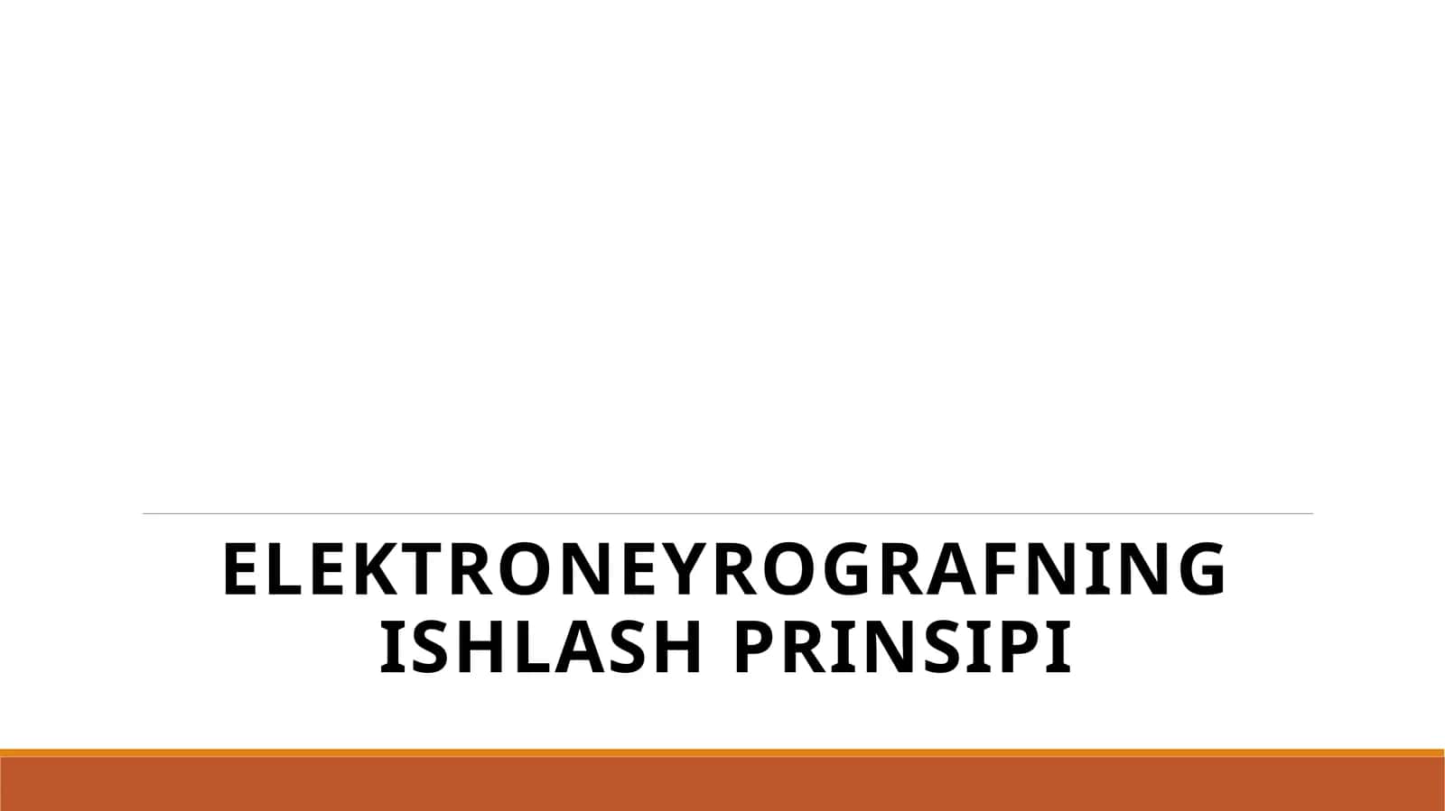 Elektroneyrografning ishlash prinsipi