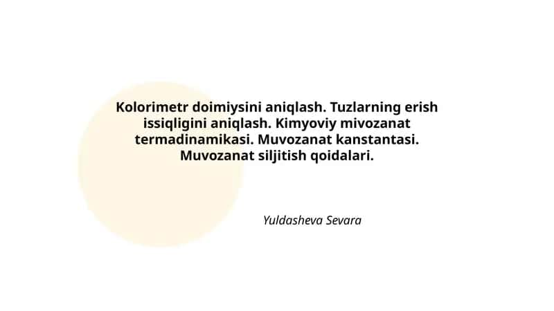Kolorimetr doimiysini aniqlash
