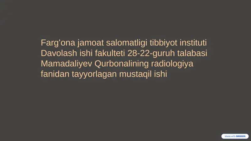 Endokrin Tizimi Radiologiyasi