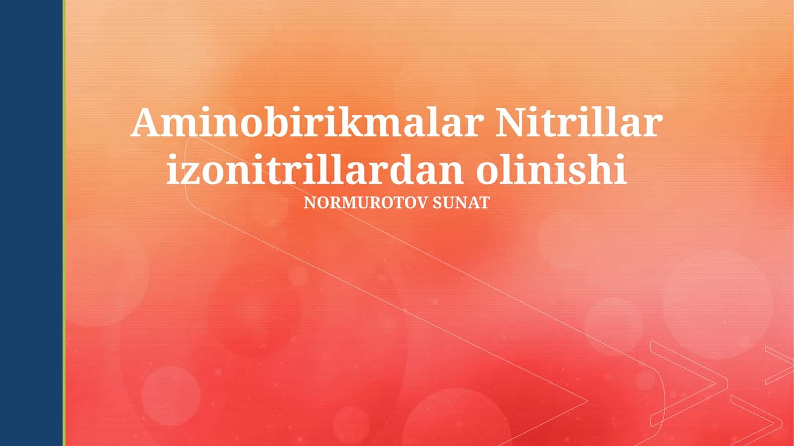 Aminobirikmalar Nitrillar izonitrillardan olinishi