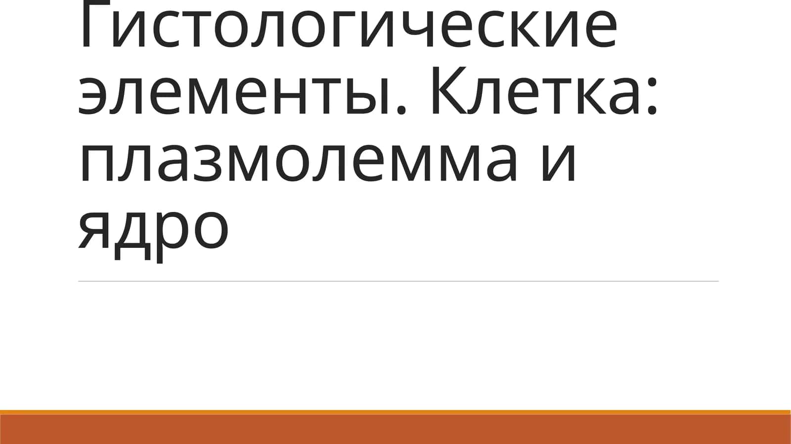 Гистологические элементы. Клетка: плазмолемма и ядро