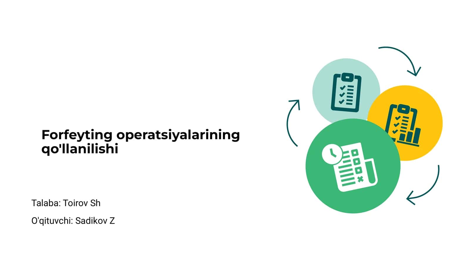 Forfeyting operatsiyalarining qo'llanilishi