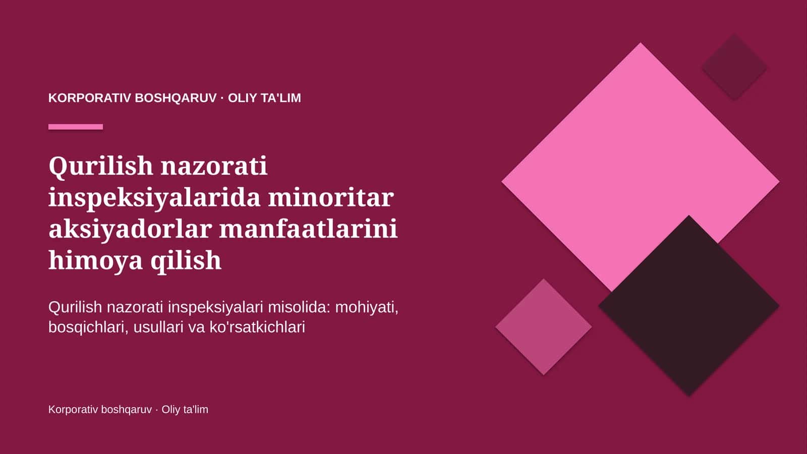 qurilish nazorati inspeksiyalarida minoritar aksiyadorlar manfaatlarini himoya qilish 3630