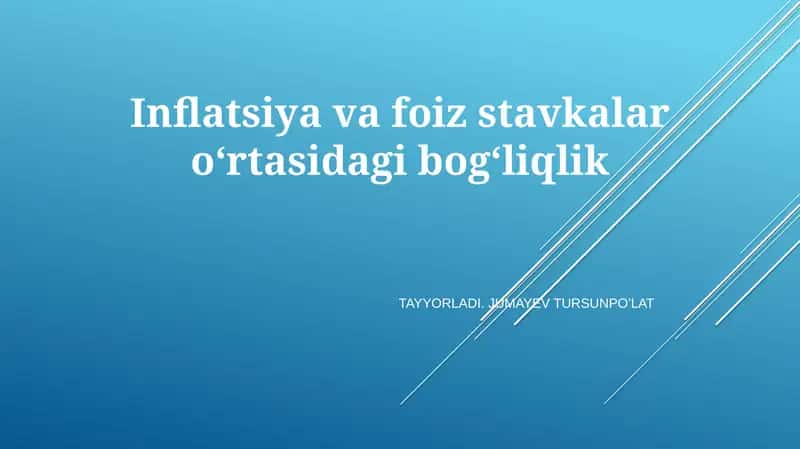 Inflatsiya va foiz stavkalar oʻrtasidagi bogʻliqlik