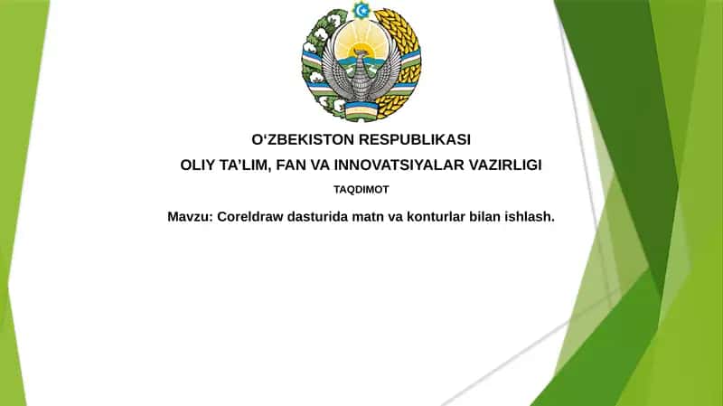 CorelDraw dasturida matn va konturlar bilan ishlash