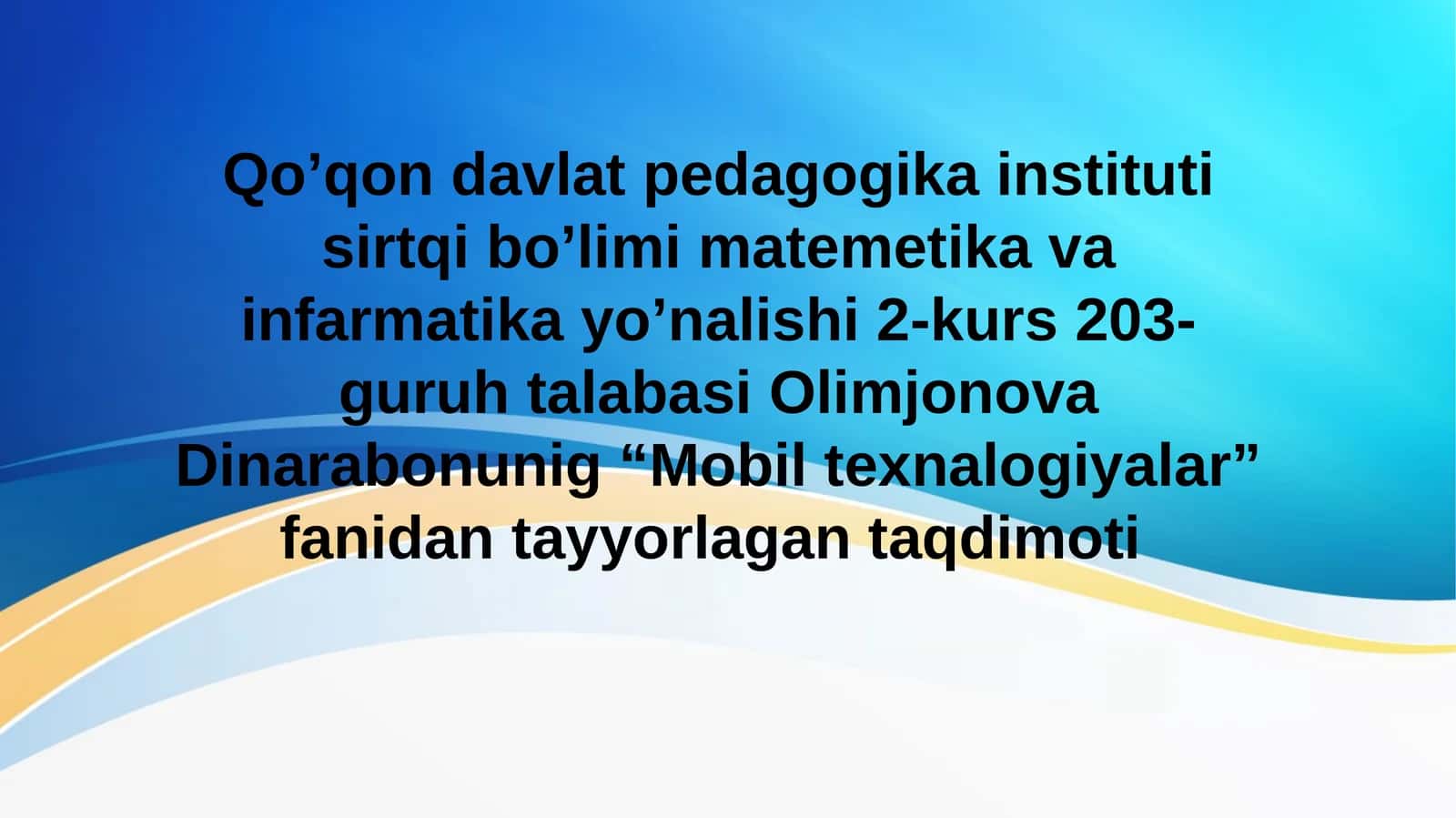 Mobil texnalogiyalar