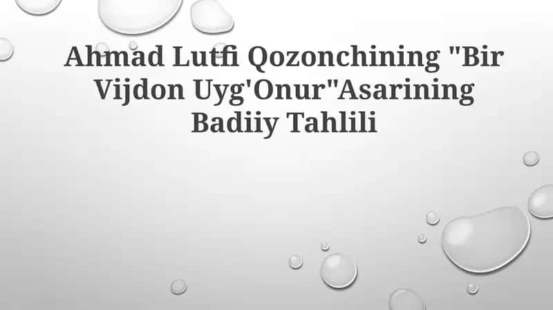 "Bir Vijdon Uyg'Onur"AsariningBadiiyTahlili