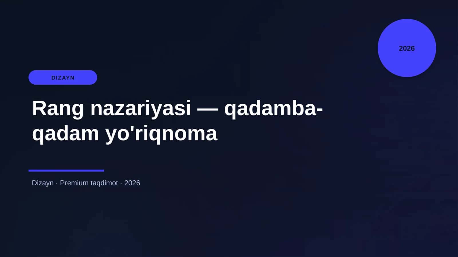 Rang nazariyasi — qadamba-qadam yo'riqnoma
