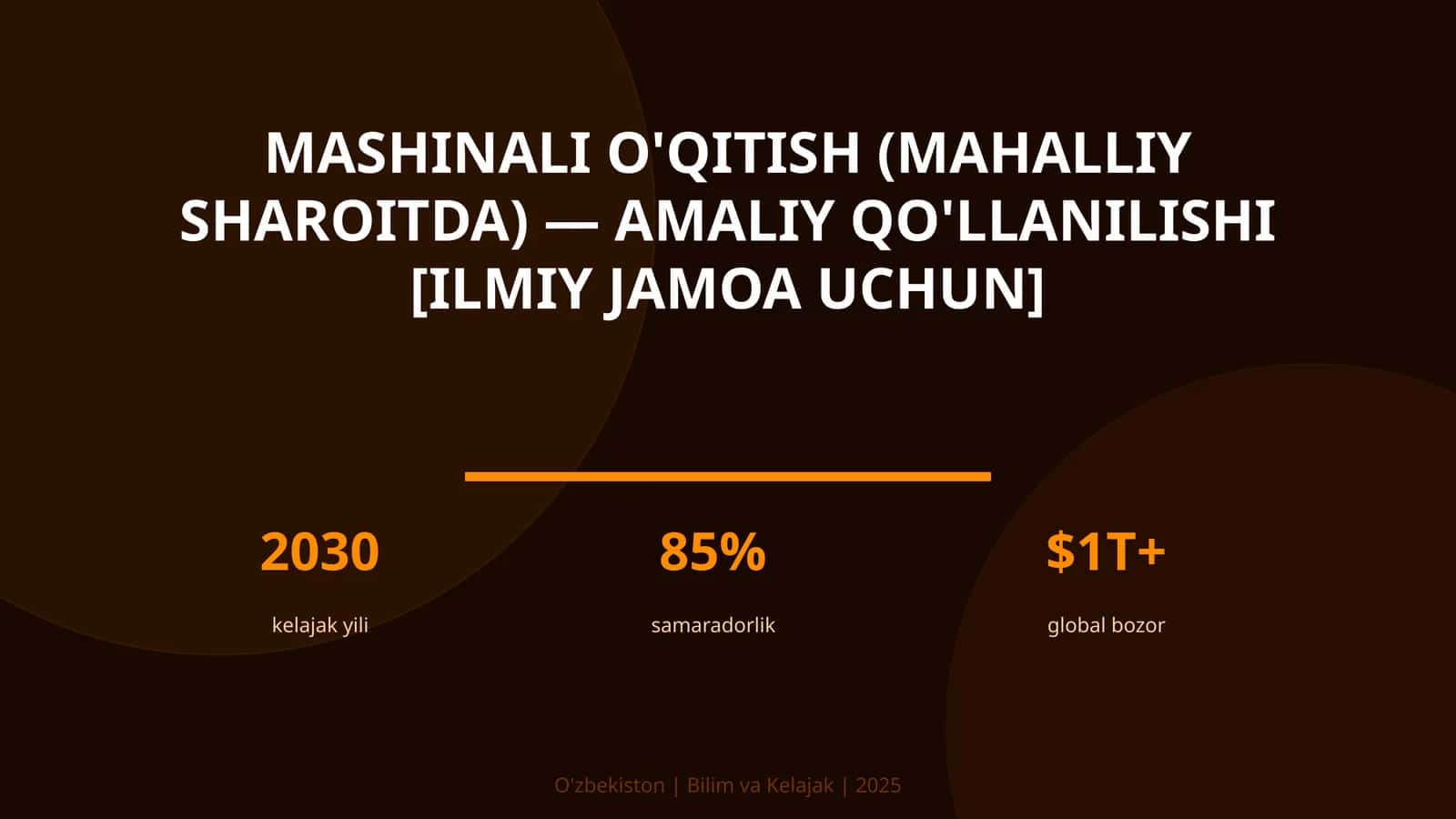Mashinali o'qitish (mahalliy sharoitda) — amaliy qo'llanilishi [ilmiy jamoa uchun]
