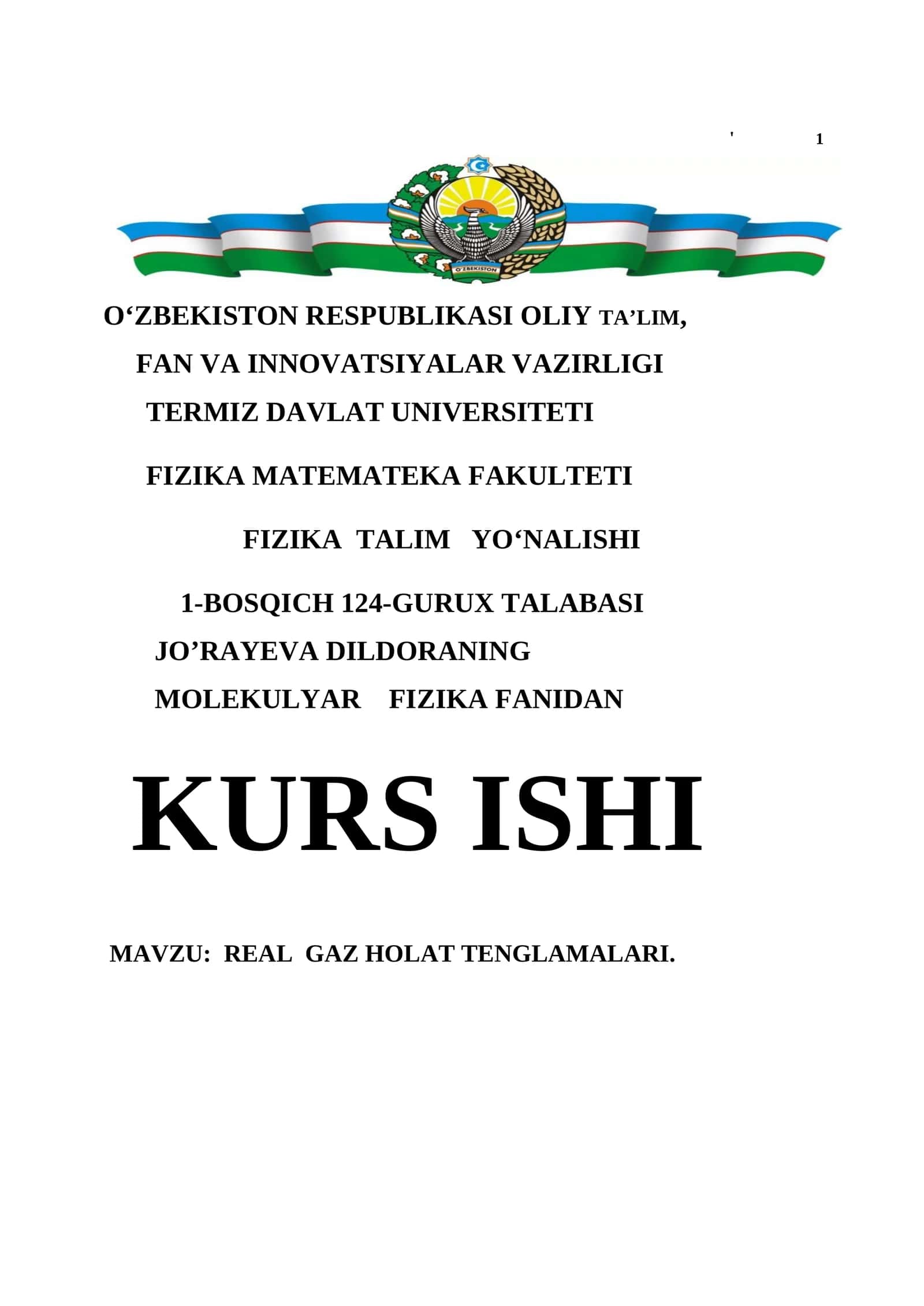 REAL GAZ HOLAT TENGLAMALARI