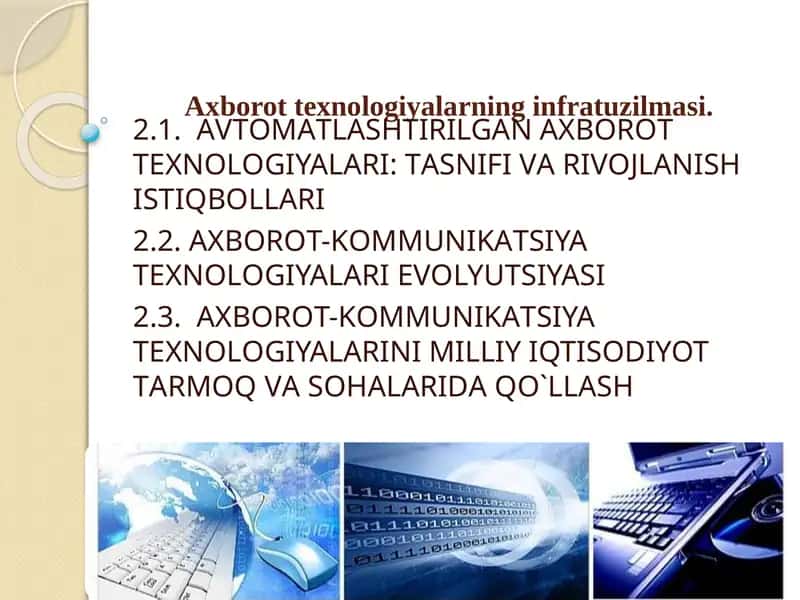 Axborot texnologiyalarning infratuzilmasi