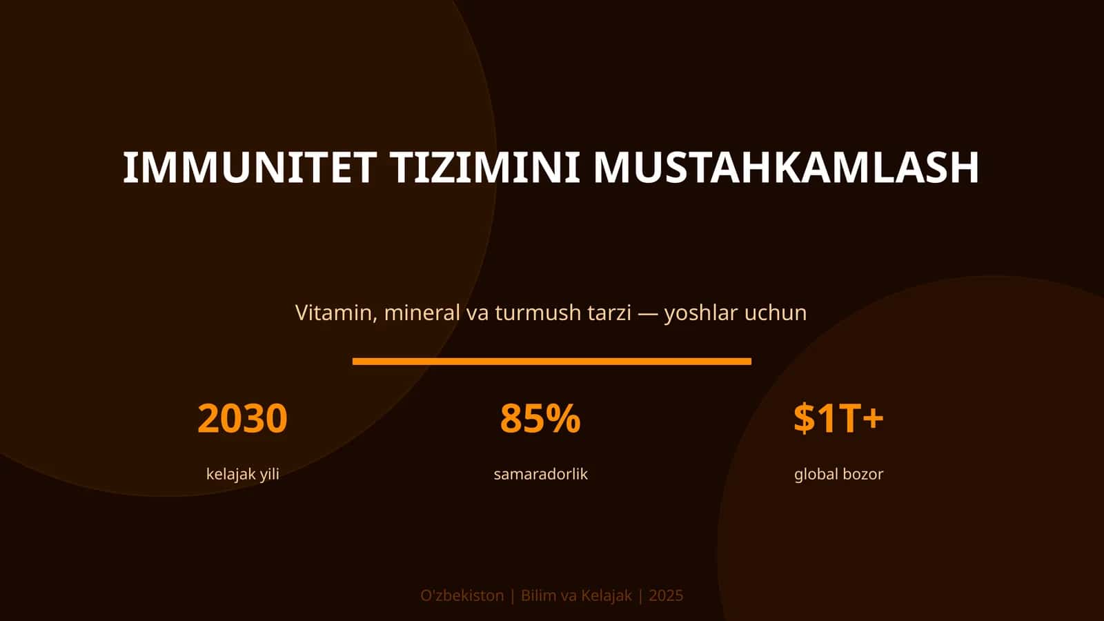 IMMUNITET TIZIMINI MUSTAHKAMLASH