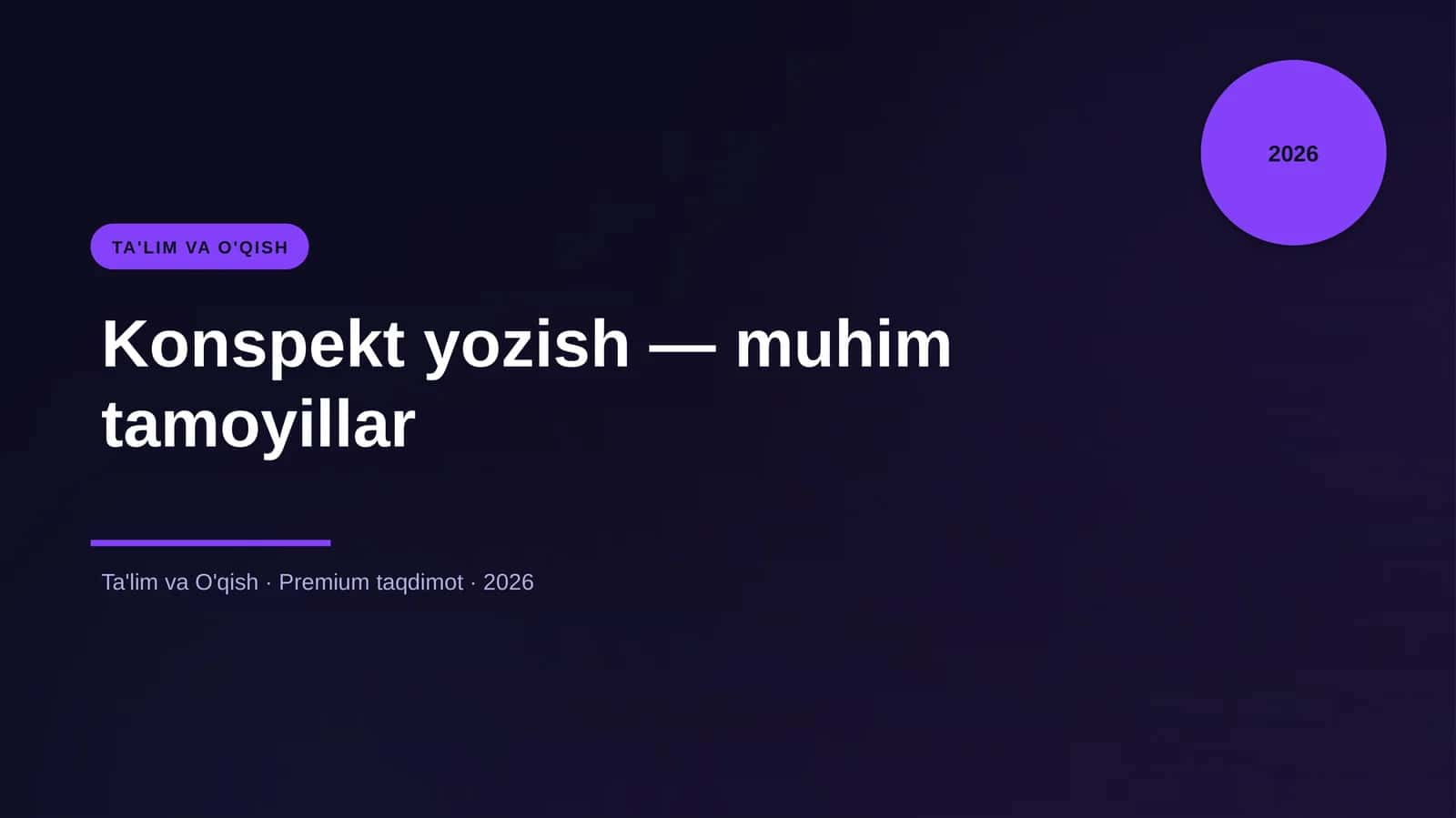Konspekt yozish — muhim tamoyillar