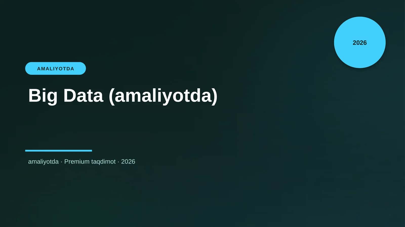 Big Data (amaliyotda)