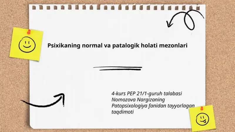 Psixikaning normal va patalogik holati mezonlari