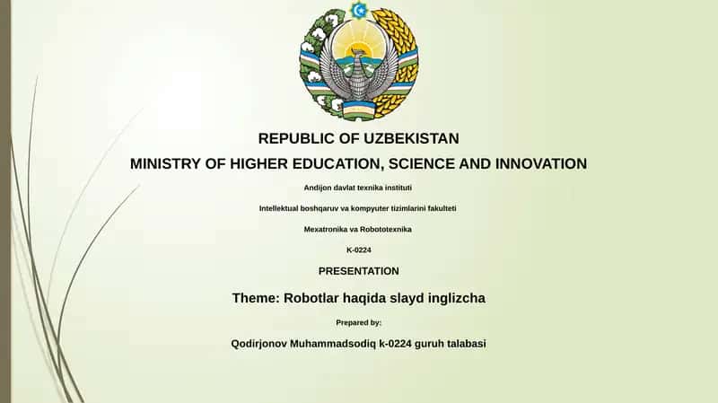 Robotlar haqida slayd