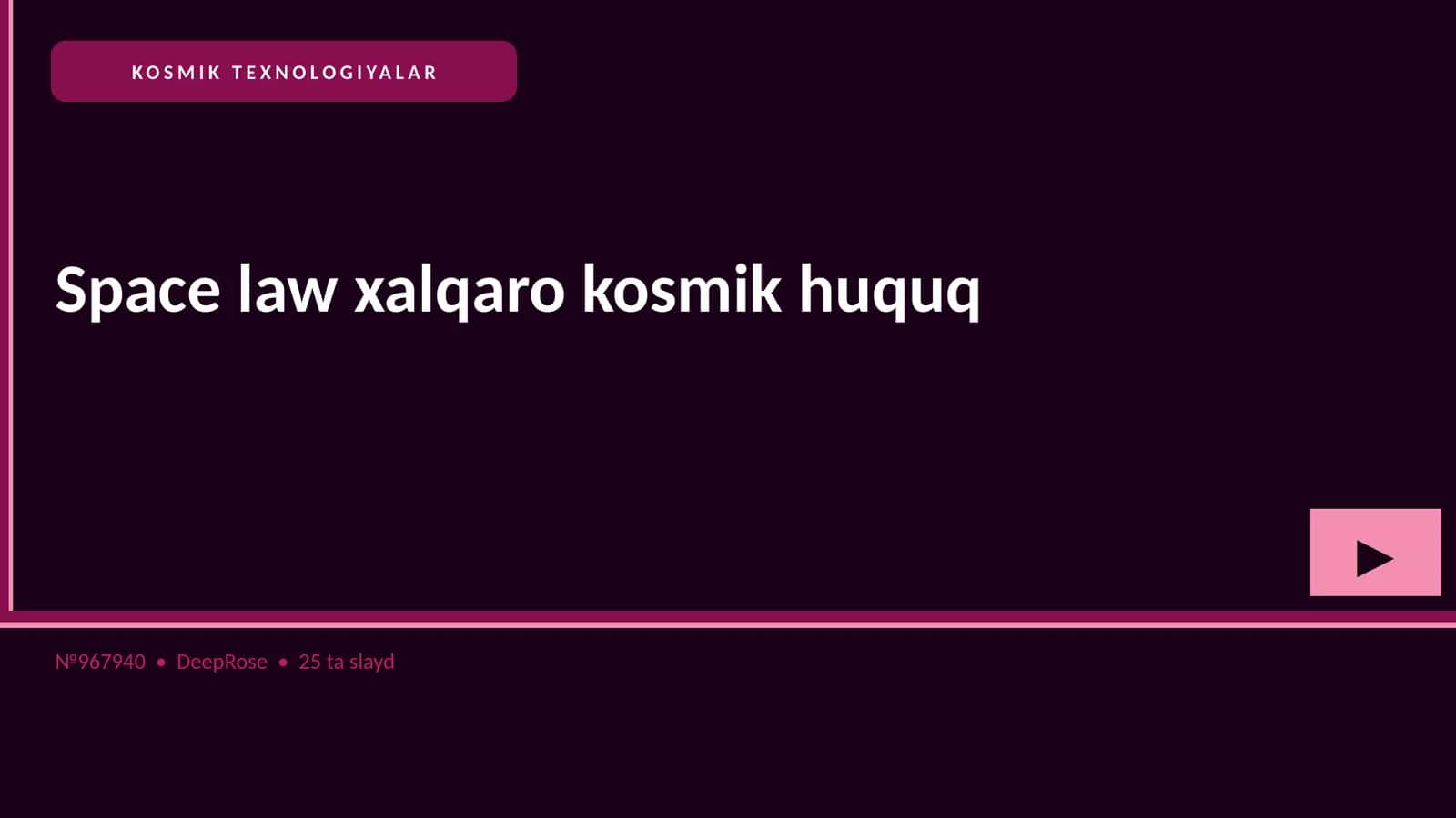 Space law xalqaro kosmik huquq