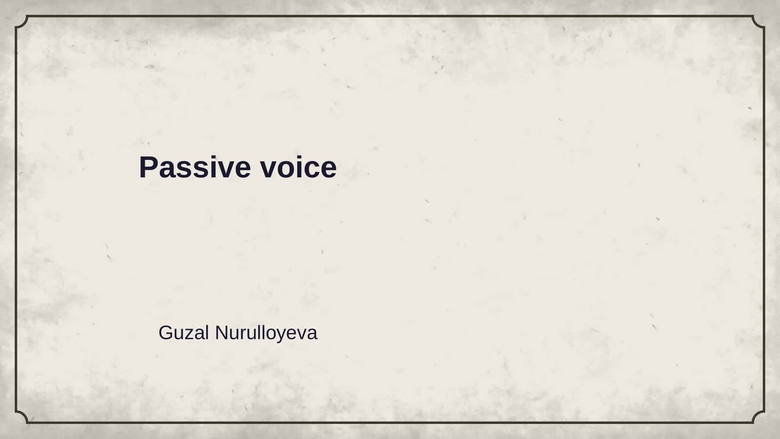 Passive voice