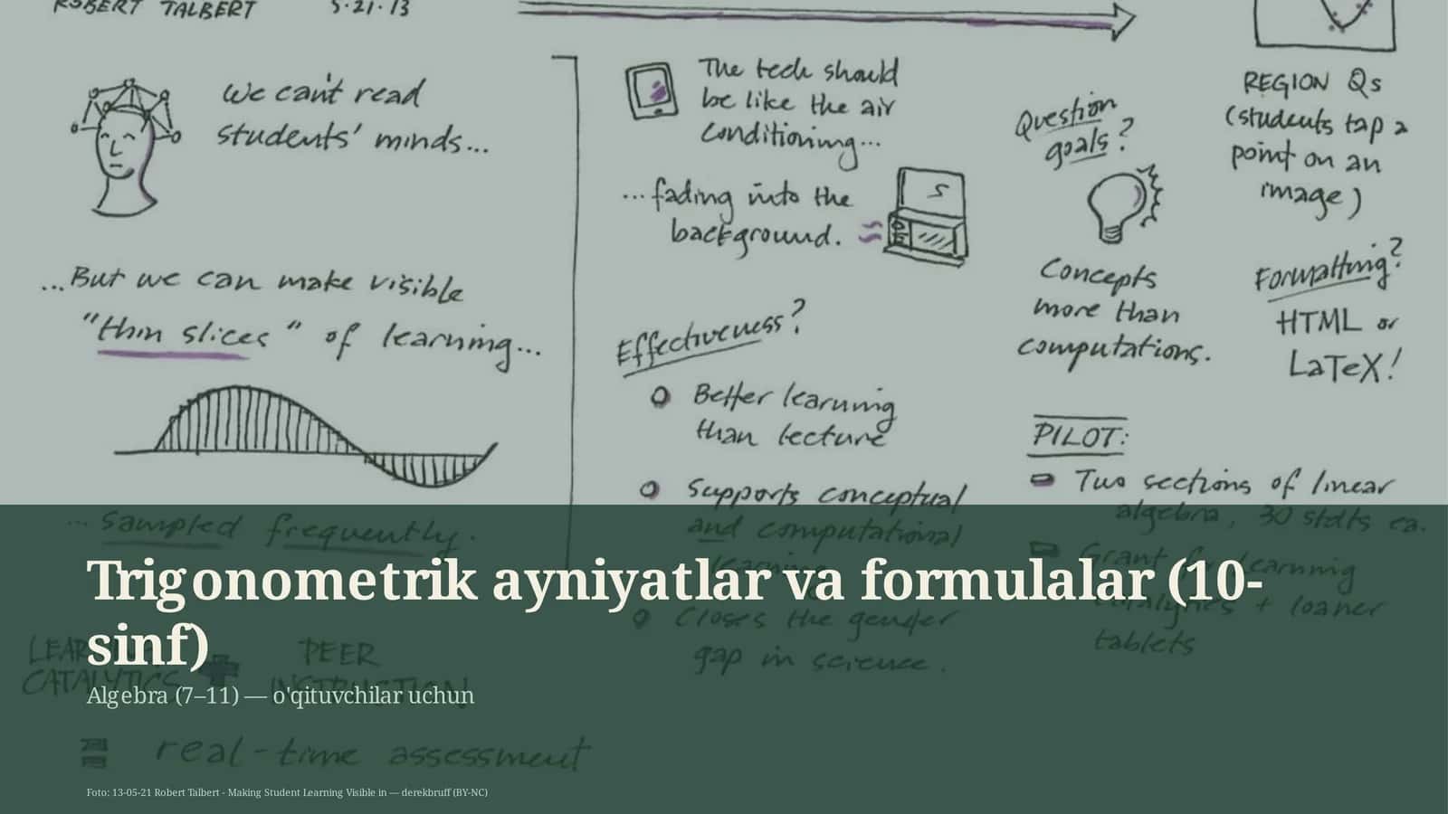 Trigonometrik ayniyatlar va formulalar (10-sinf)