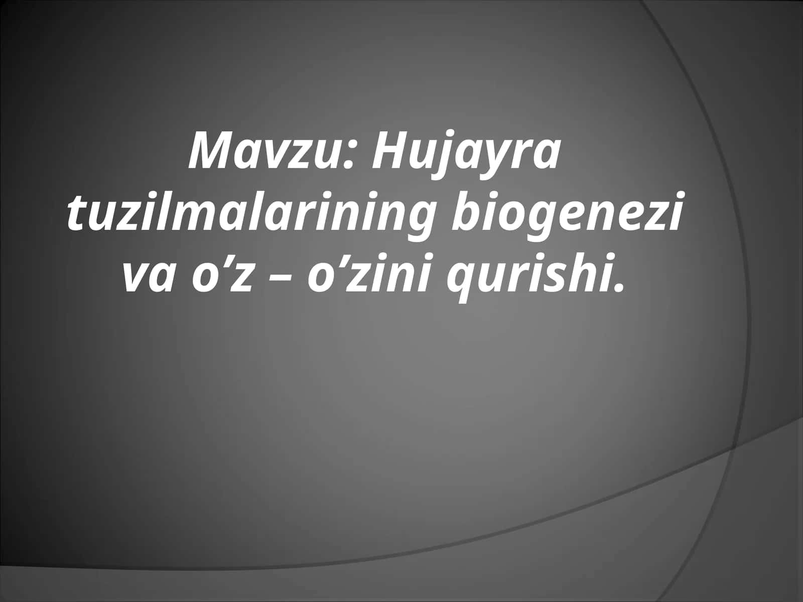 Hujayra tuzilmalari