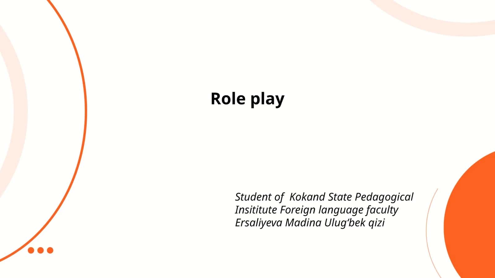 Role Play Plan for Job Interview