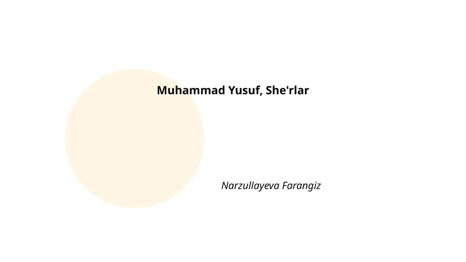 Muhammad Yusuf, She'rlar