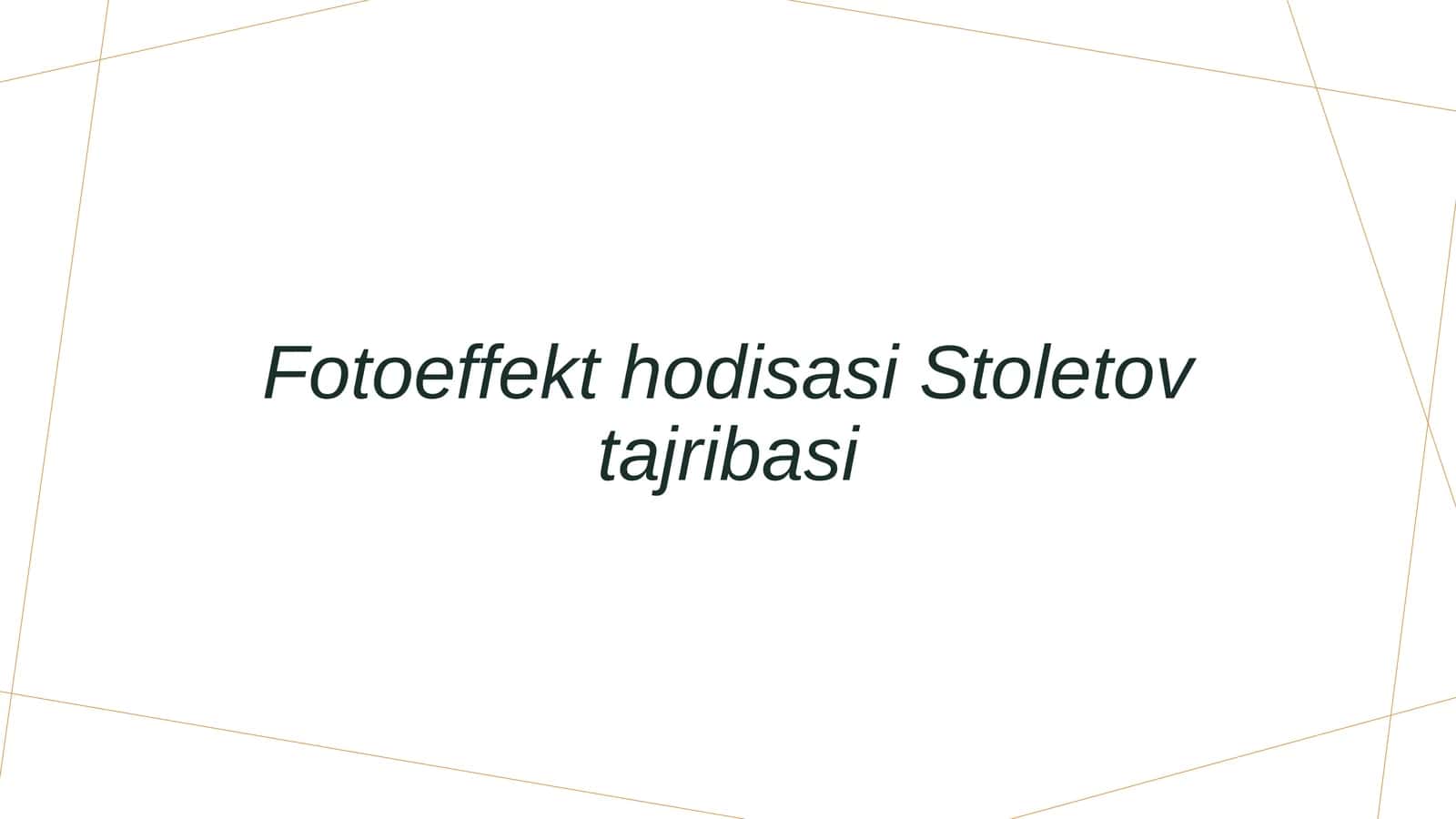 Fotoeffekt hodisasi