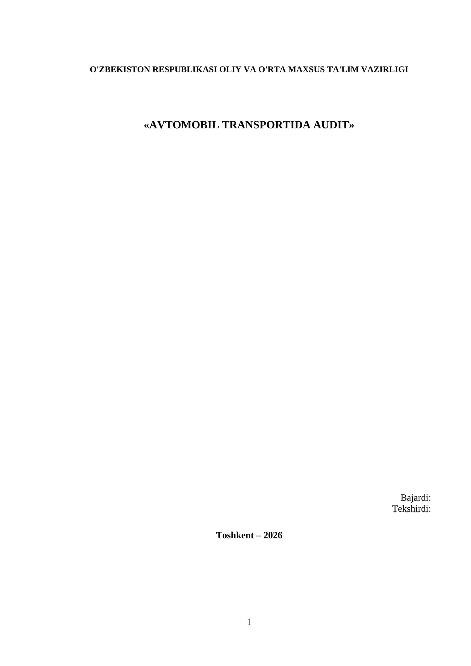 Avtomobil transportida audit