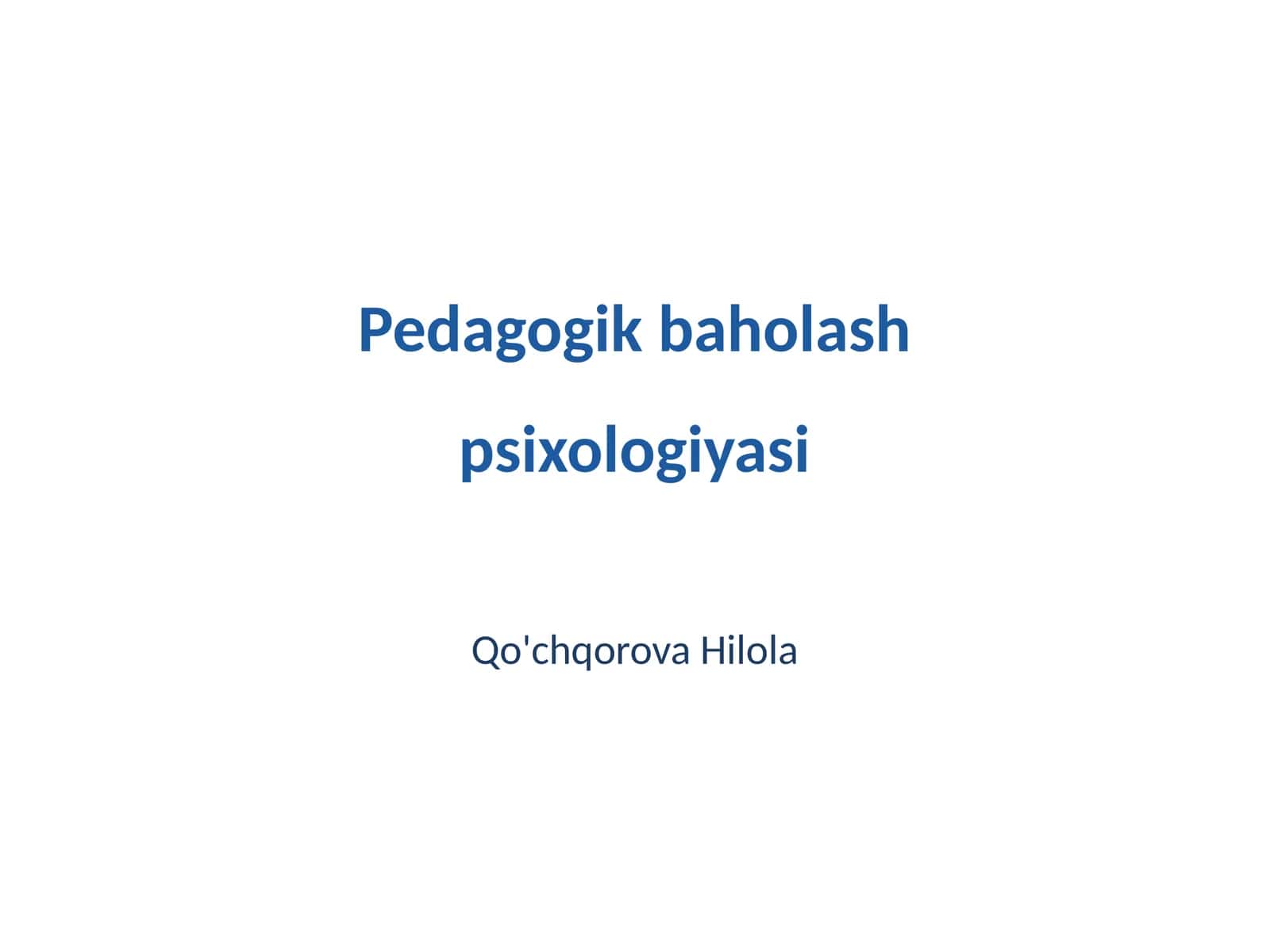 Pedagogik baholash psixologiyasi