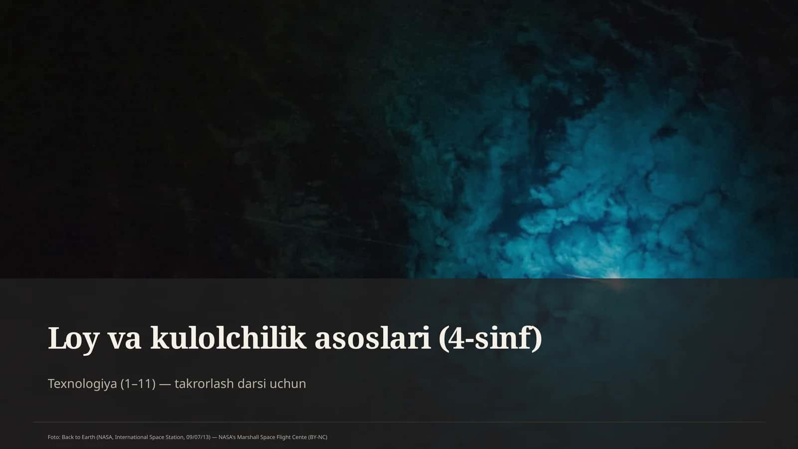 Loy va kulolchilik asoslari (4-sinf)