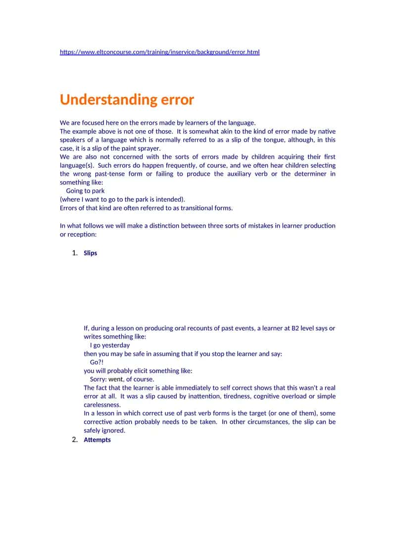 Understanding Error