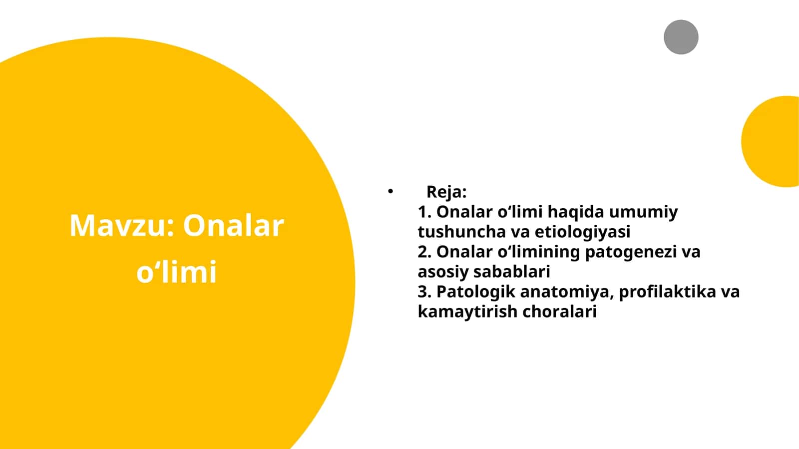 Onalar o‘limi