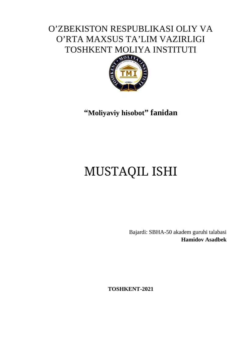 Nomoddiy aktivlarni baholash