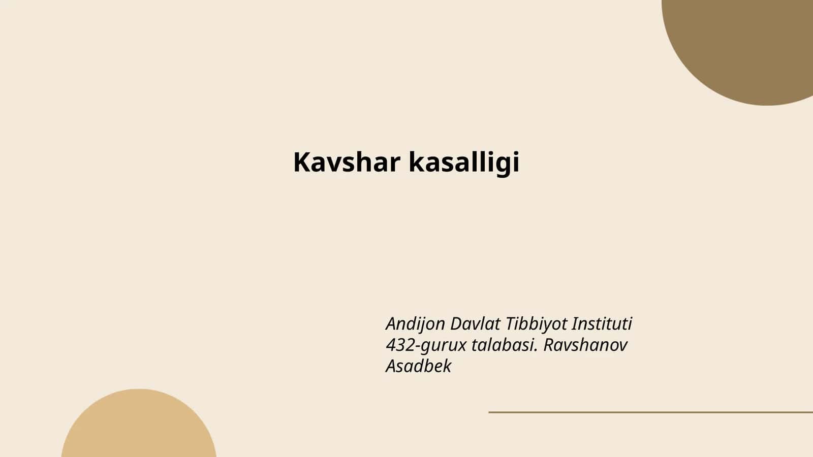 Kavshar kasalligi